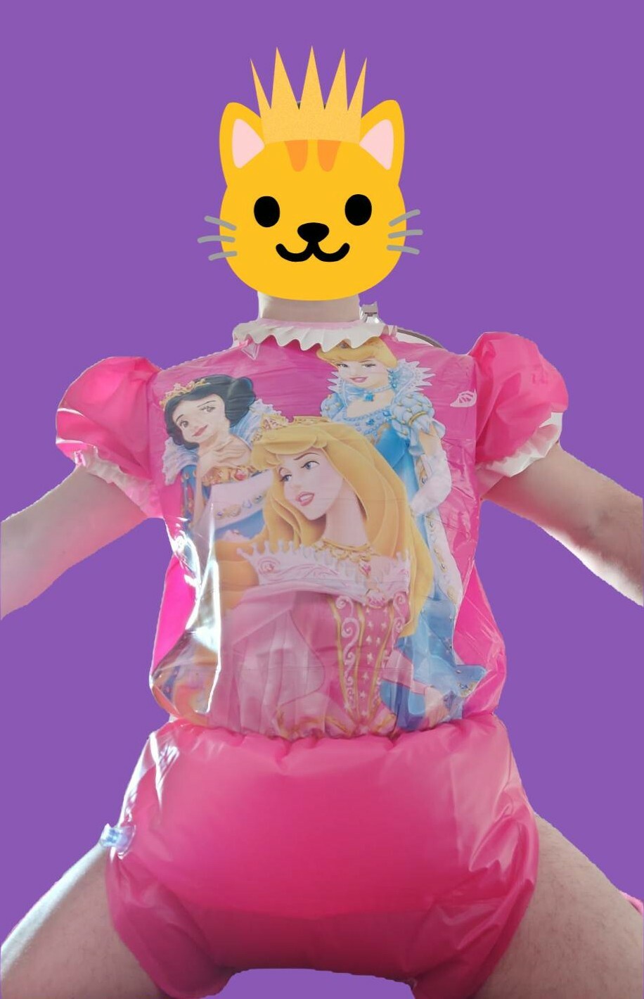 Ich mit meinem Prinzessin PVC Body, und einer Tykables Unicorn Windel an.<br />Habe mich als Sticker ausgeschnitten und auf einen Lila Hintergrund gelegt.
