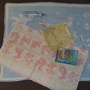 Meine Original Baby Wickeldecke und meiner Schwester, aus den Jahren 1960/63, mit Mölny Windelhosen.
