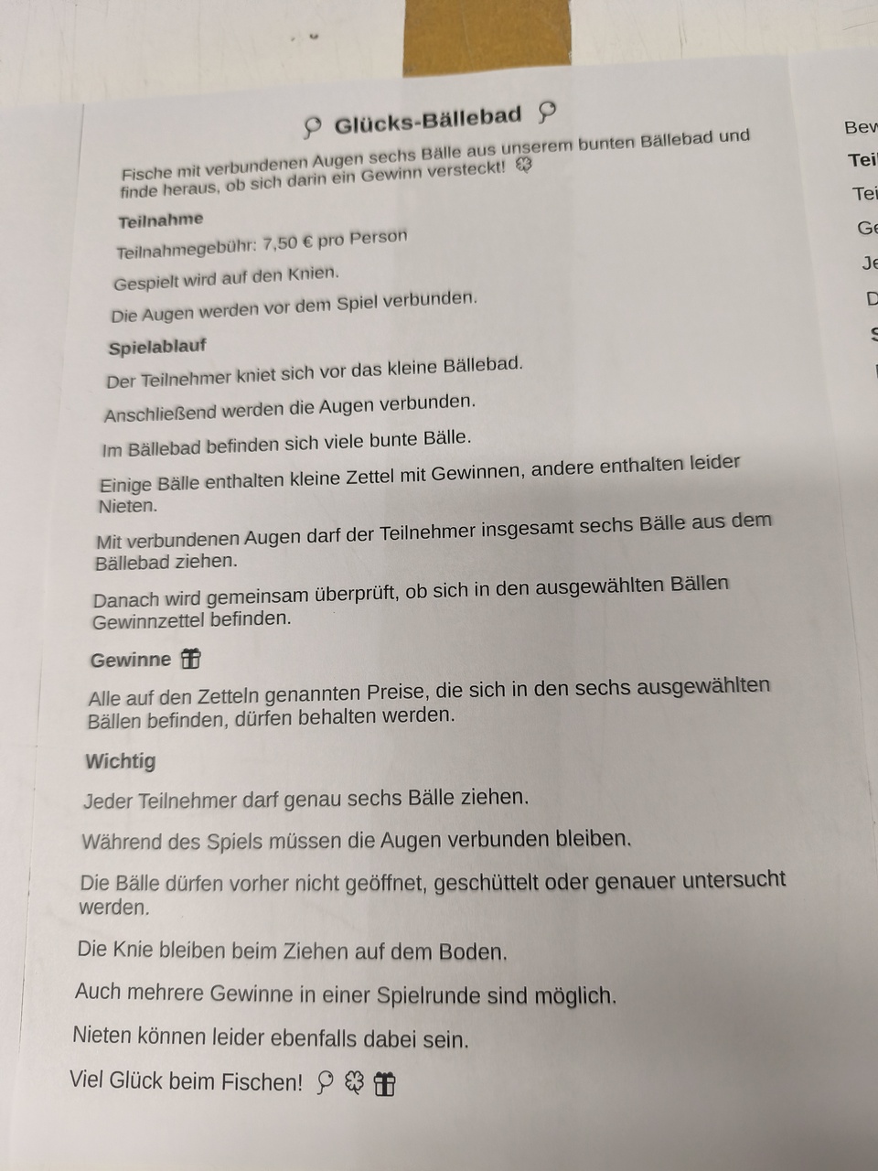 Was an spiele Angeboten werden auf der Sommerkostüm Party am Samstag beim Ab-versand