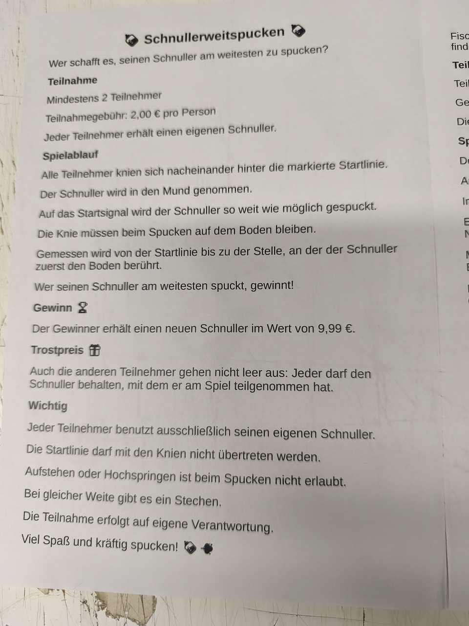 Was an spiele Angeboten werden auf der Sommerkostüm Party am Samstag beim Ab-versand