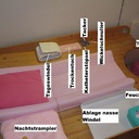 Anordnung am Wickeltisch für den Tag.